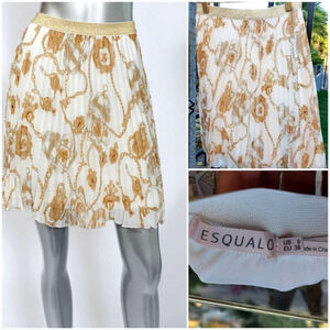 Esqualo Chain Print Pleated Short Skirt by Esqualo‎